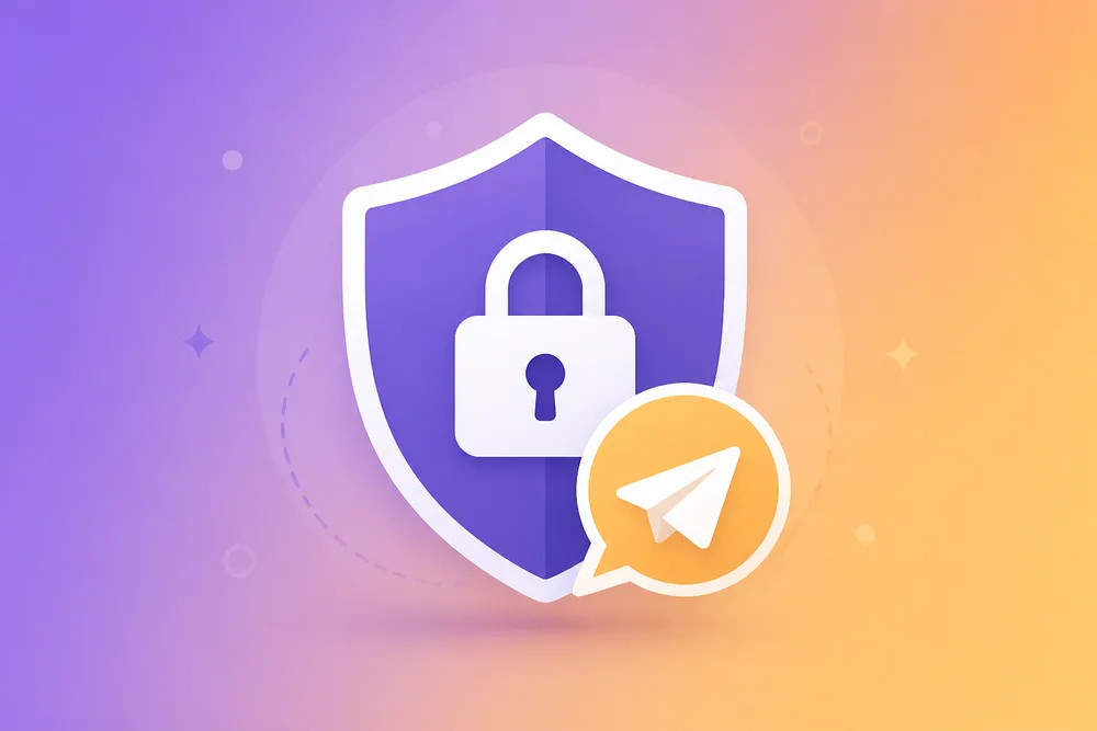 Telegram güvenlik – kalkan ve şifreleme simgesi
