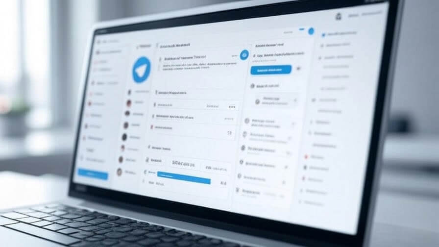 Windows dizüstü bilgisayarda Telegram masaüstü arayüzü